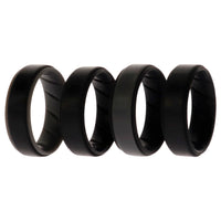 ROQ Silicone Wedding BR Step Ring Set - Black