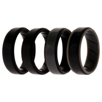 ROQ Silicone Wedding BR Step Ring Set - Black