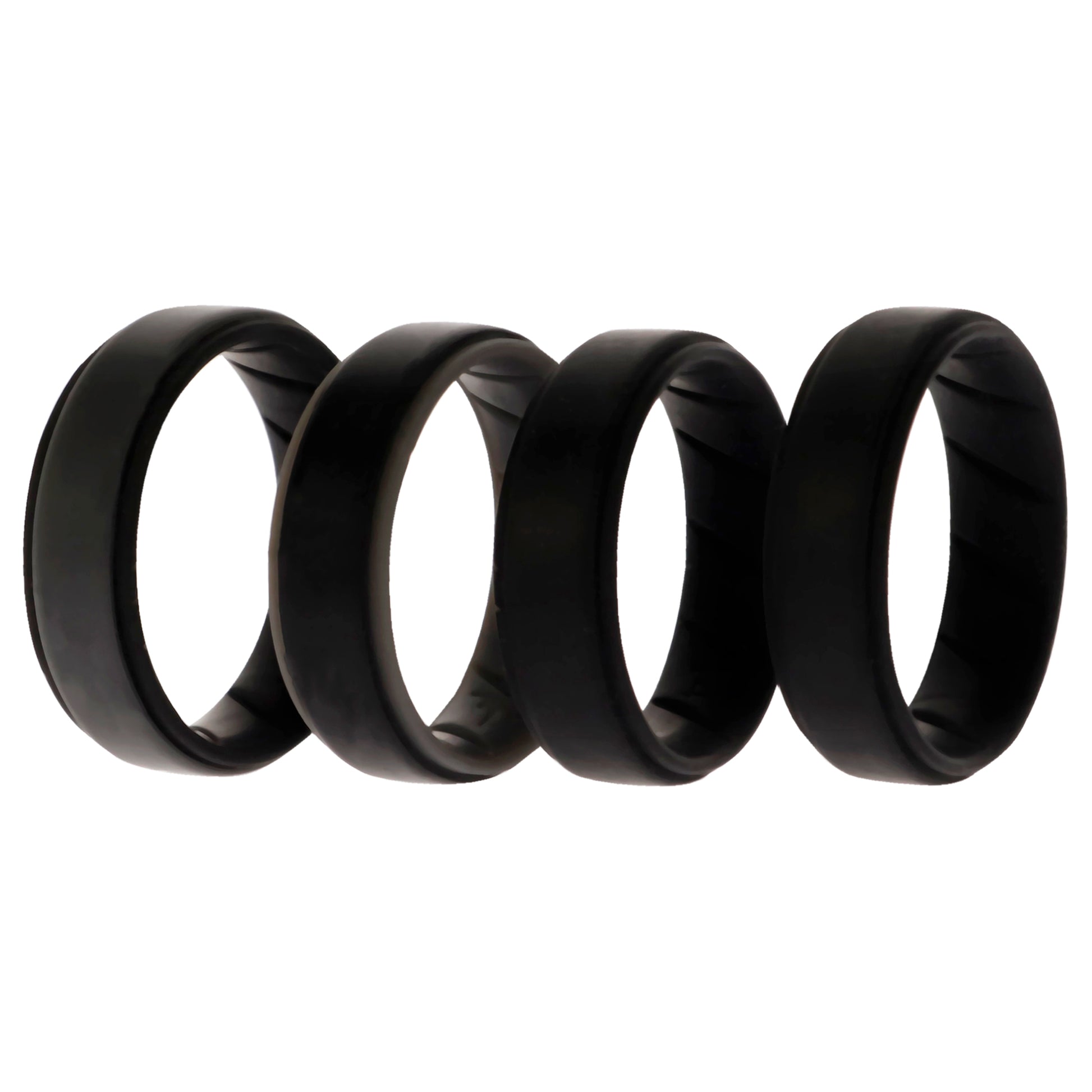 ROQ Silicone Wedding BR Step Ring Set - Black