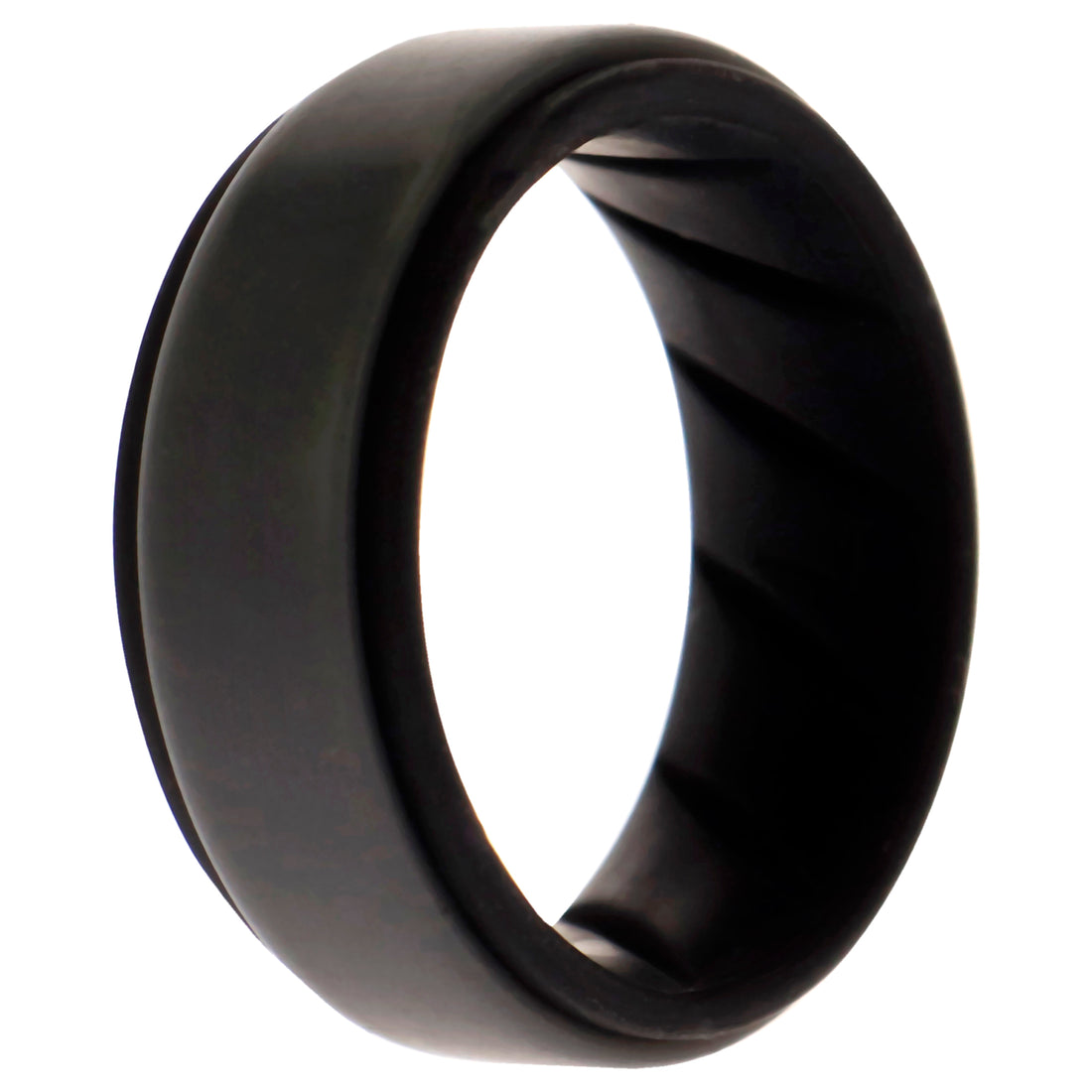 ROQ Silicone Wedding BR Step Ring - Black-Grey