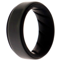 ROQ Silicone Wedding BR Step Ring - Black-Grey