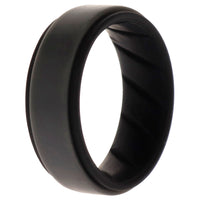 ROQ Silicone Wedding BR Step Ring - Black-Grey