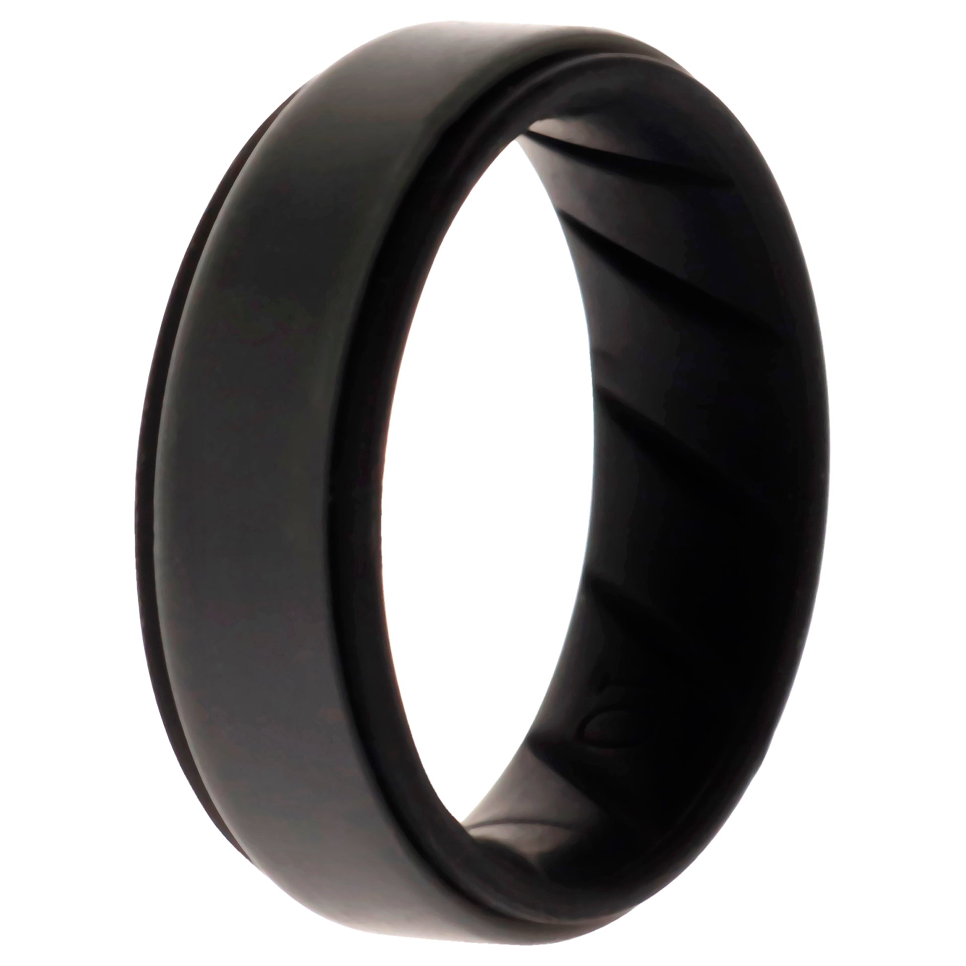 ROQ Silicone Wedding BR Step Ring - Black-Grey