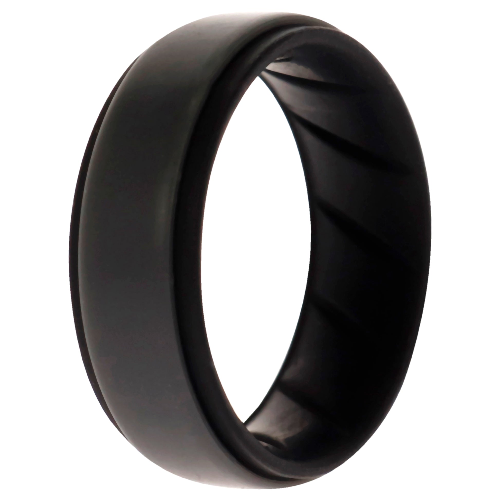 ROQ Silicone Wedding BR Step Ring - Black-Grey