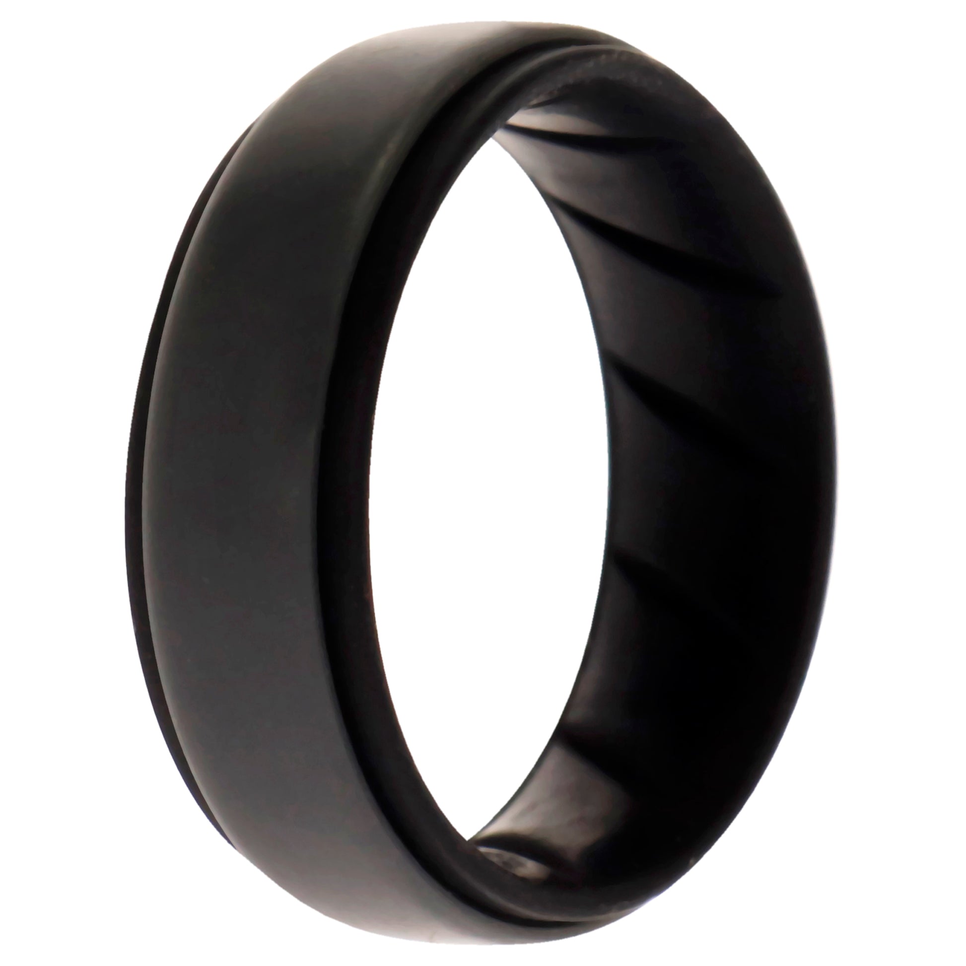 ROQ Silicone Wedding BR Step Ring - Black-Grey