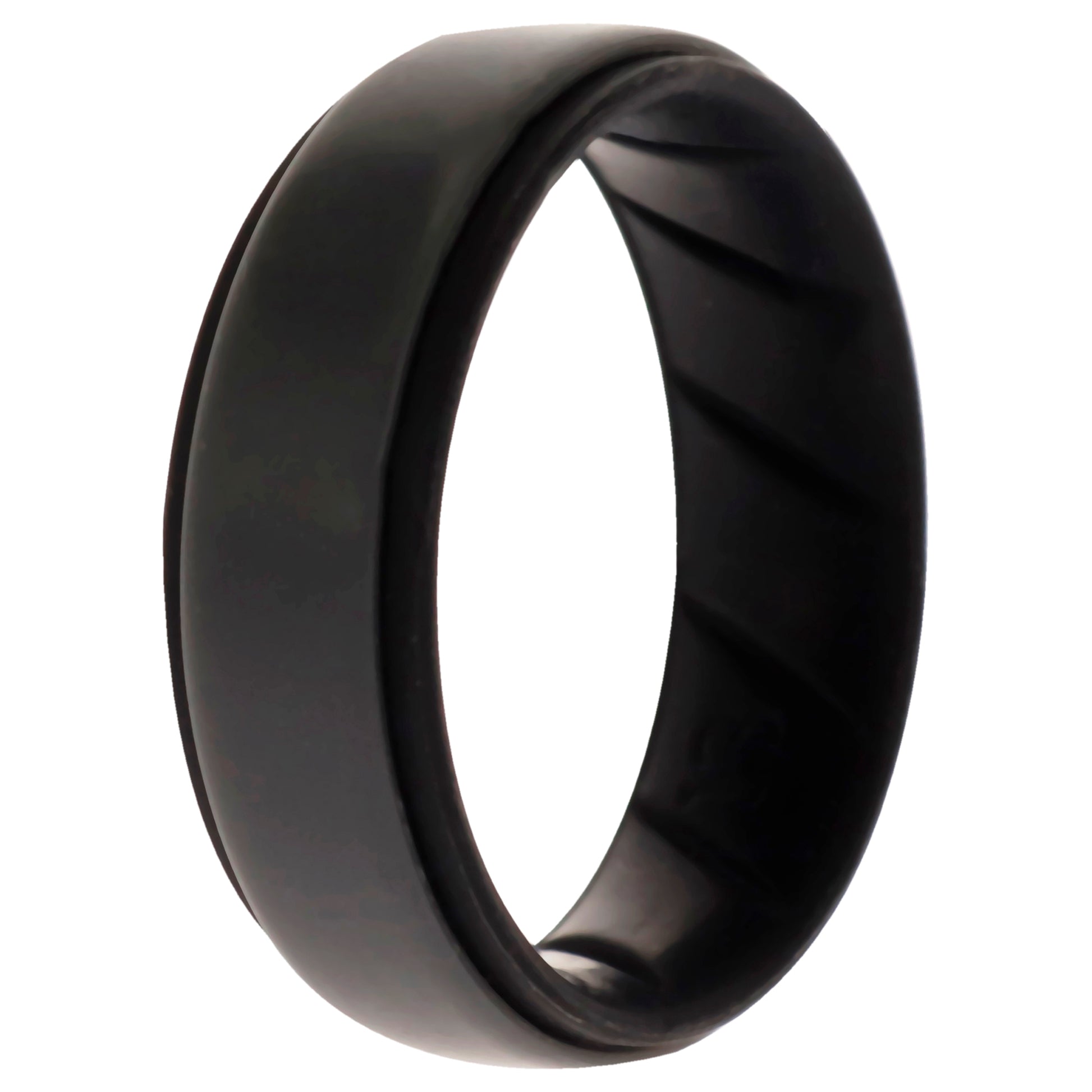 ROQ Silicone Wedding BR Step Ring - Black-Grey