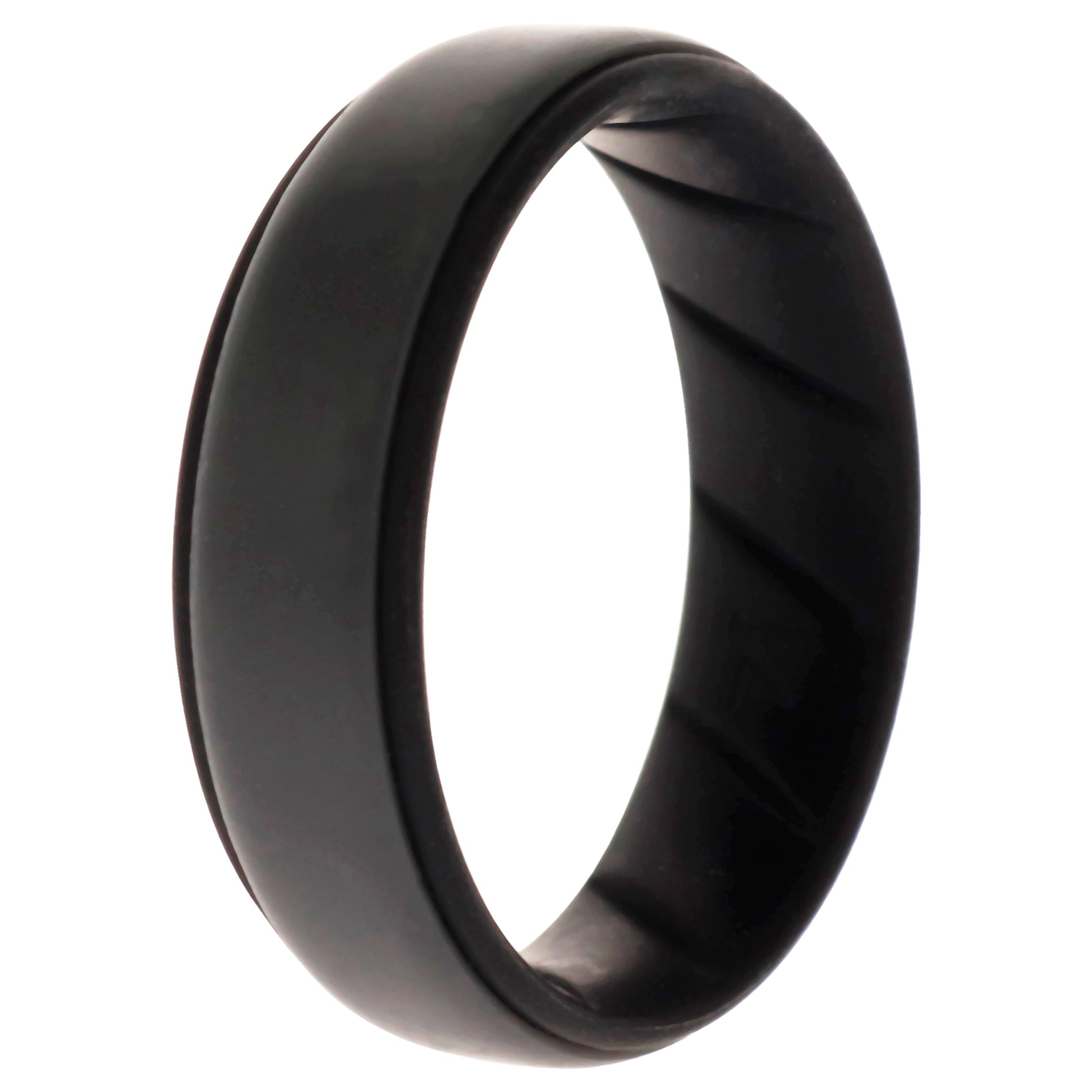 ROQ Silicone Wedding BR Step Ring - Black-Grey