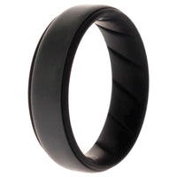 ROQ Silicone Wedding BR Step Ring - Black-Grey