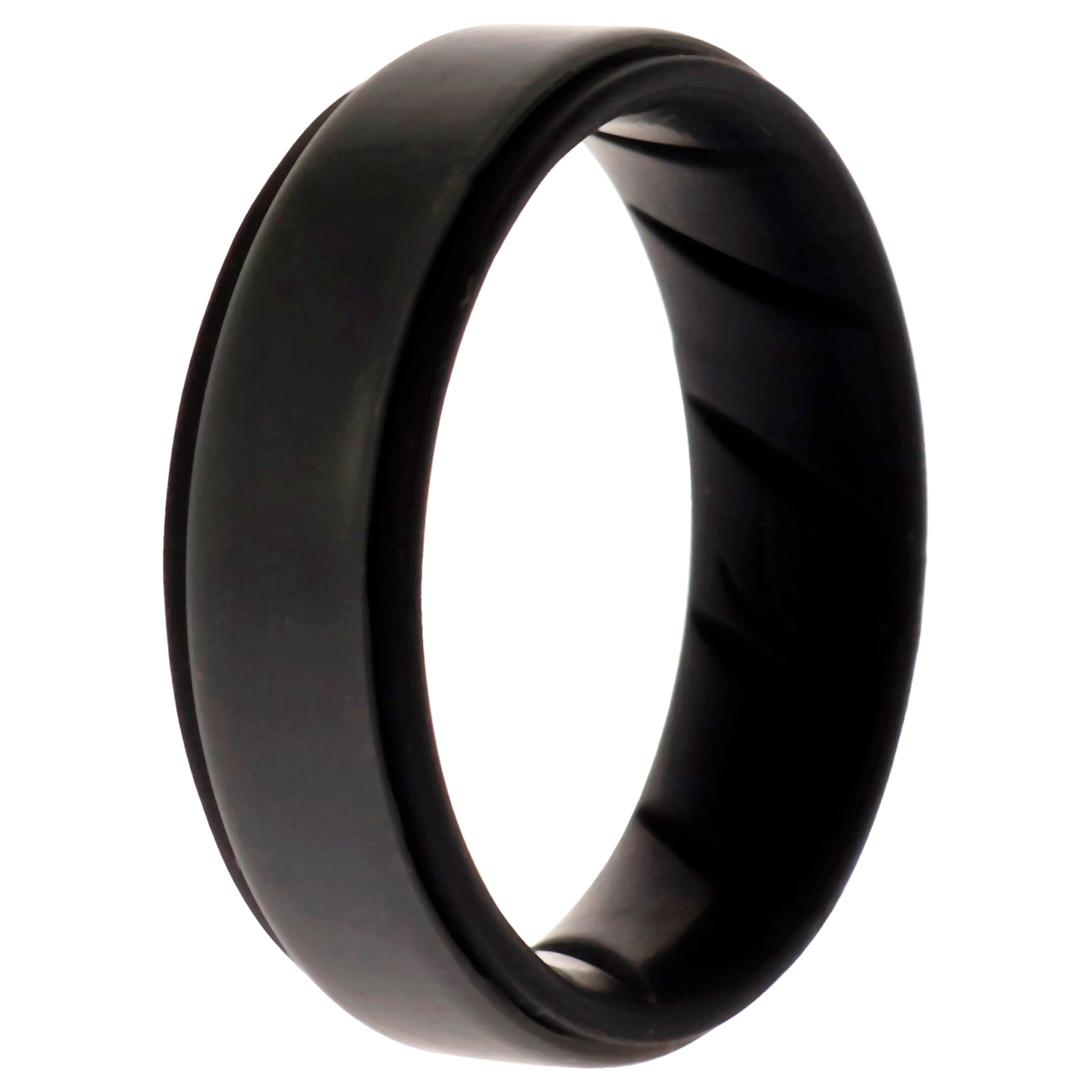 ROQ Silicone Wedding BR Step Ring - Black-Grey