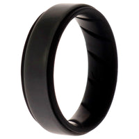 ROQ Silicone Wedding BR Step Ring - Black-Grey