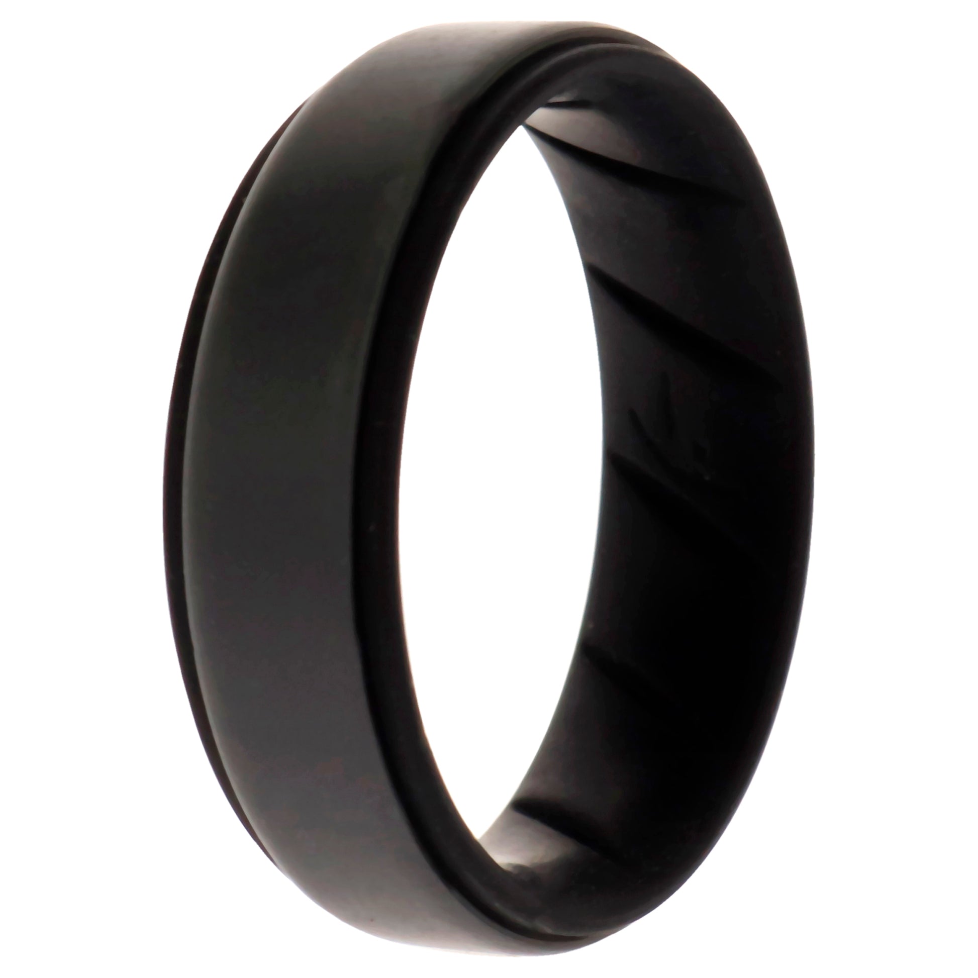 ROQ Silicone Wedding BR Step Ring - Black-Grey