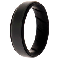 ROQ Silicone Wedding BR Step Ring - Black-Grey