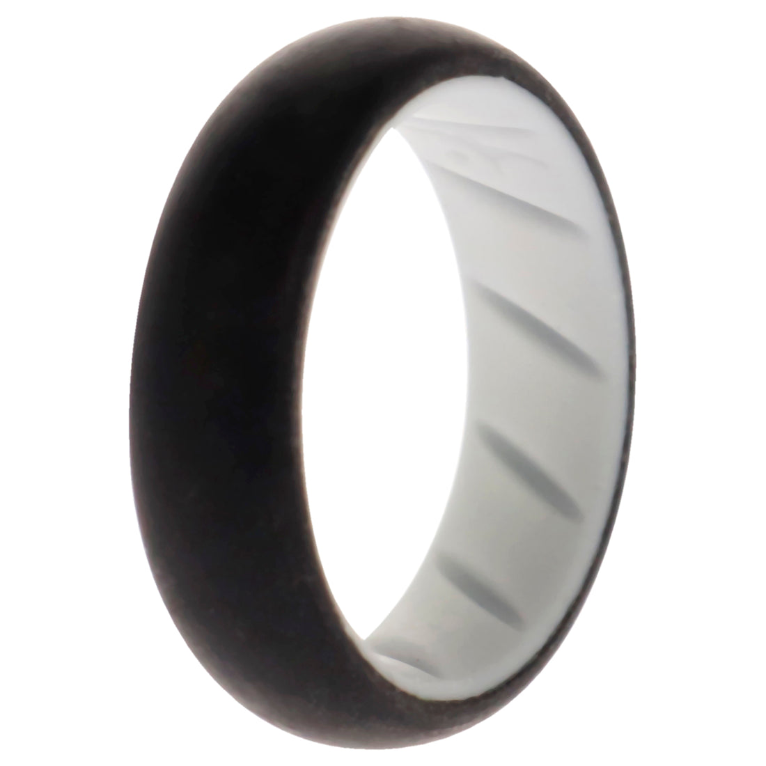 ROQ Silicone Wedding BR Solid Ring - White-Black