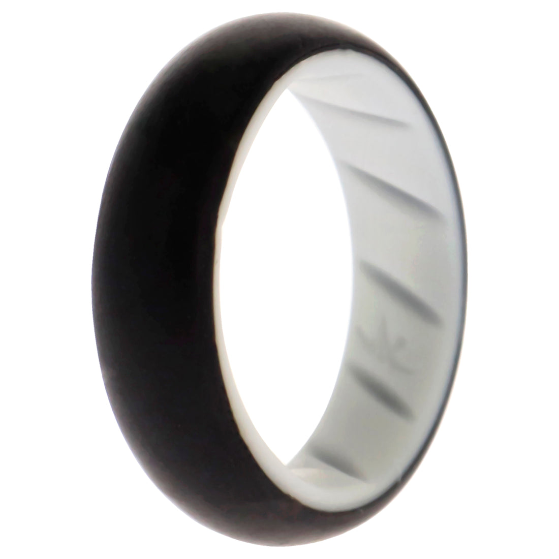 ROQ Silicone Wedding BR Solid Ring - White-Black