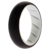 ROQ Silicone Wedding BR Solid Ring - White-Black