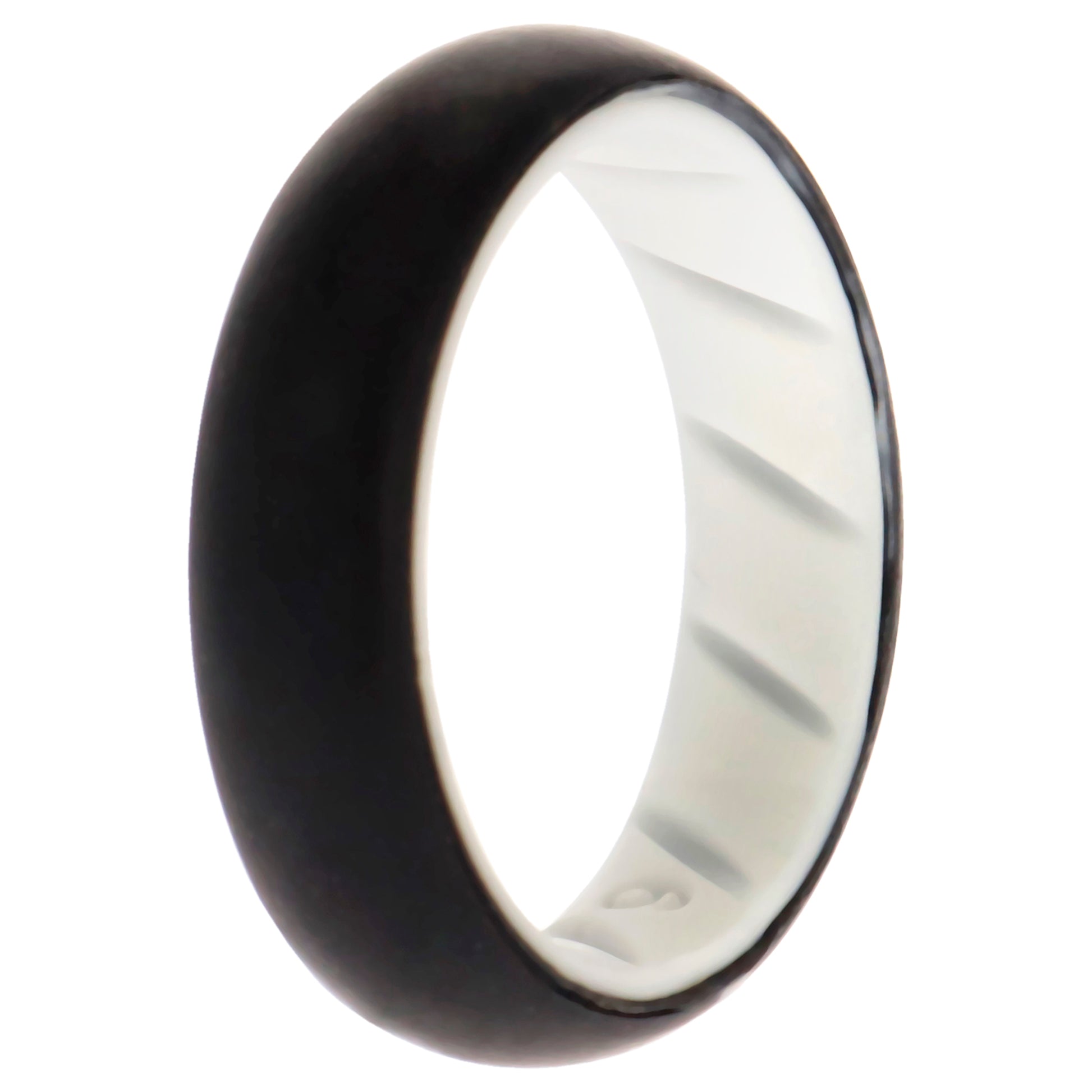 ROQ Silicone Wedding BR Solid Ring - White-Black