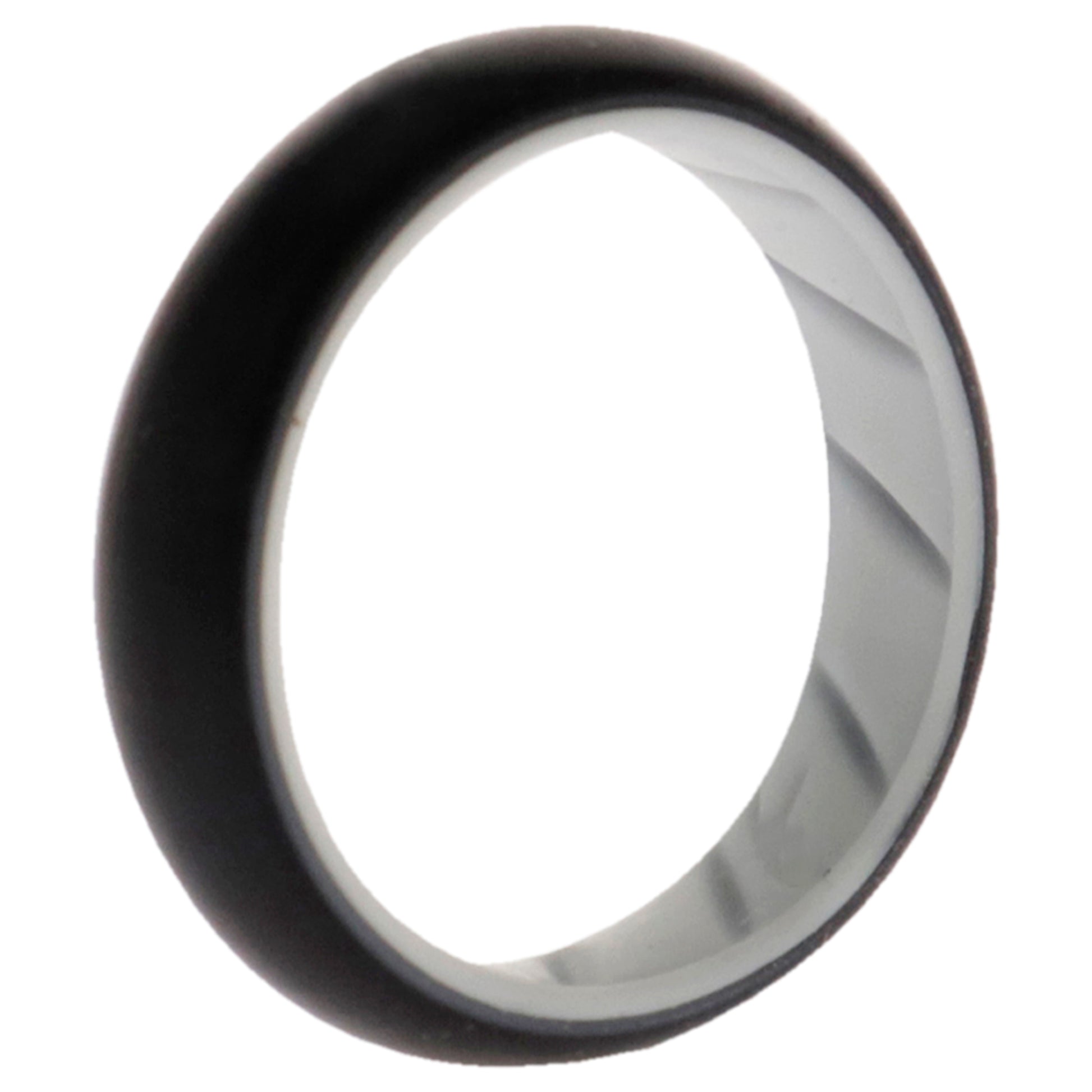 ROQ Silicone Wedding BR Solid Ring - White-Black