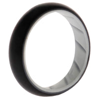 ROQ Silicone Wedding BR Solid Ring - White-Black