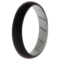 ROQ Silicone Wedding BR Solid Ring - White-Black
