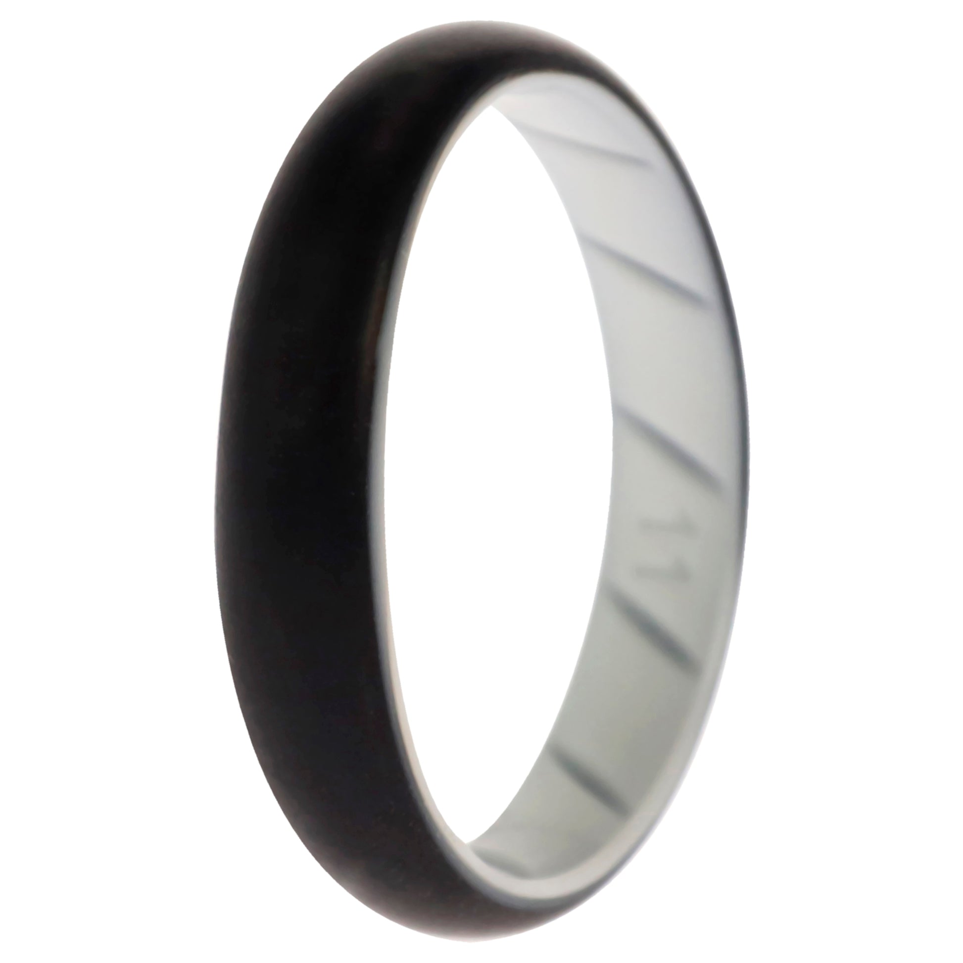 ROQ Silicone Wedding BR Solid Ring - White-Black