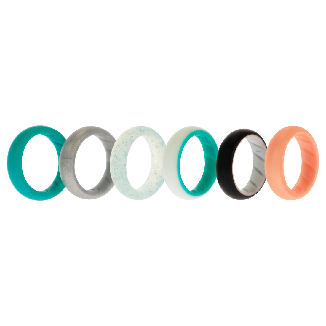 ROQ Silicone Wedding BR Solid Ring Set - Turquoise