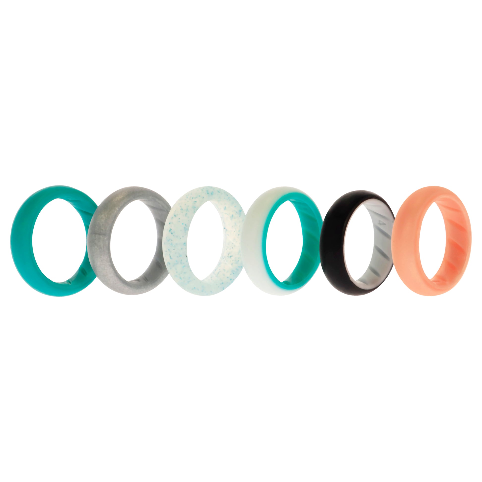 ROQ Silicone Wedding BR Solid Ring Set - Turquoise