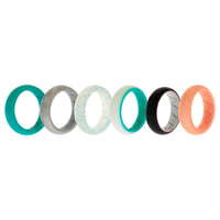 ROQ Silicone Wedding BR Solid Ring Set - Turquoise