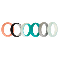 ROQ Silicone Wedding BR Solid Ring Set - Turquoise