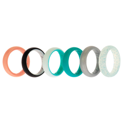 ROQ Silicone Wedding BR Solid Ring Set - Turquoise