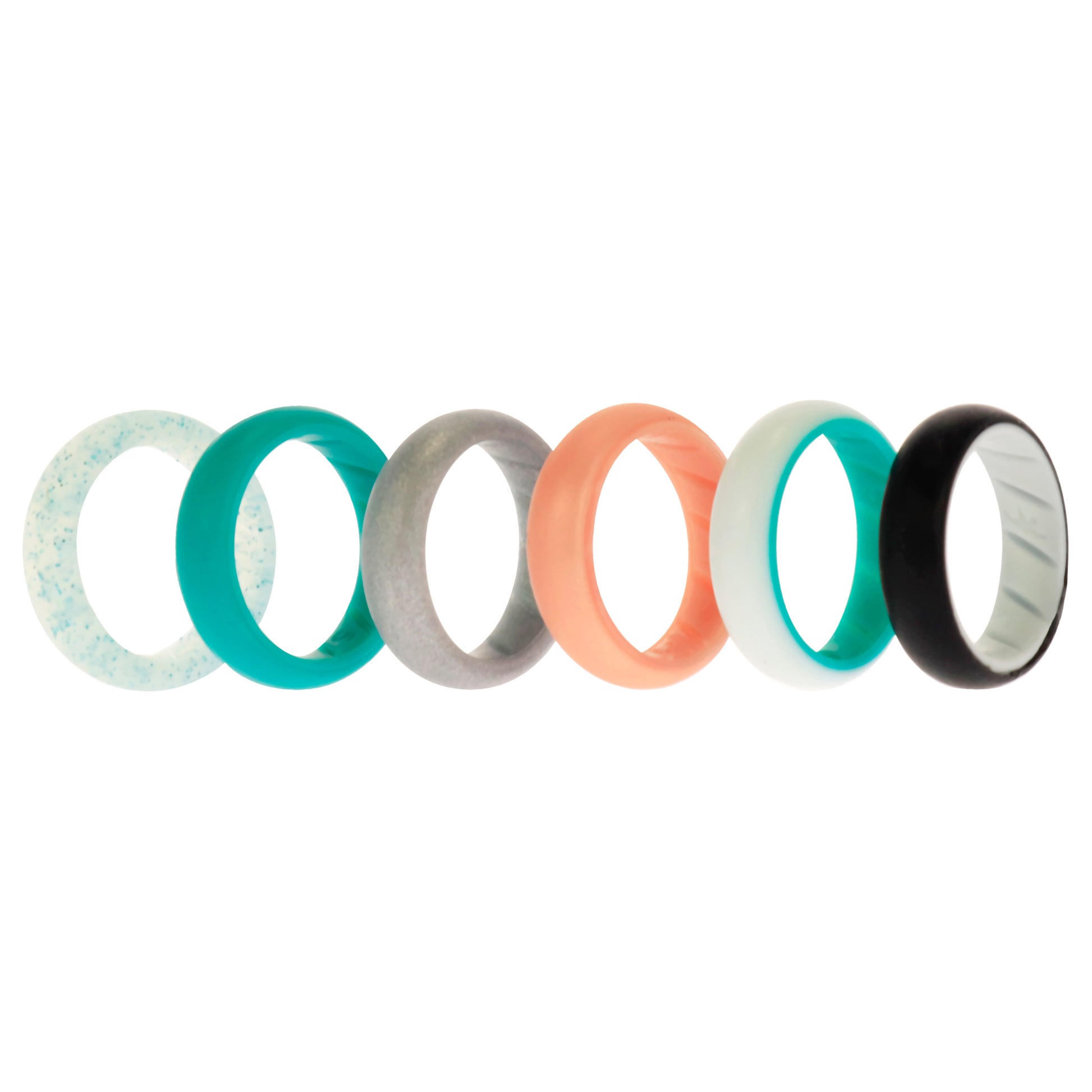 ROQ Silicone Wedding BR Solid Ring Set - Turquoise