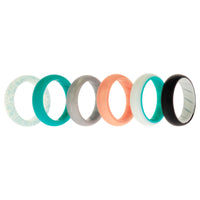 ROQ Silicone Wedding BR Solid Ring Set - Turquoise