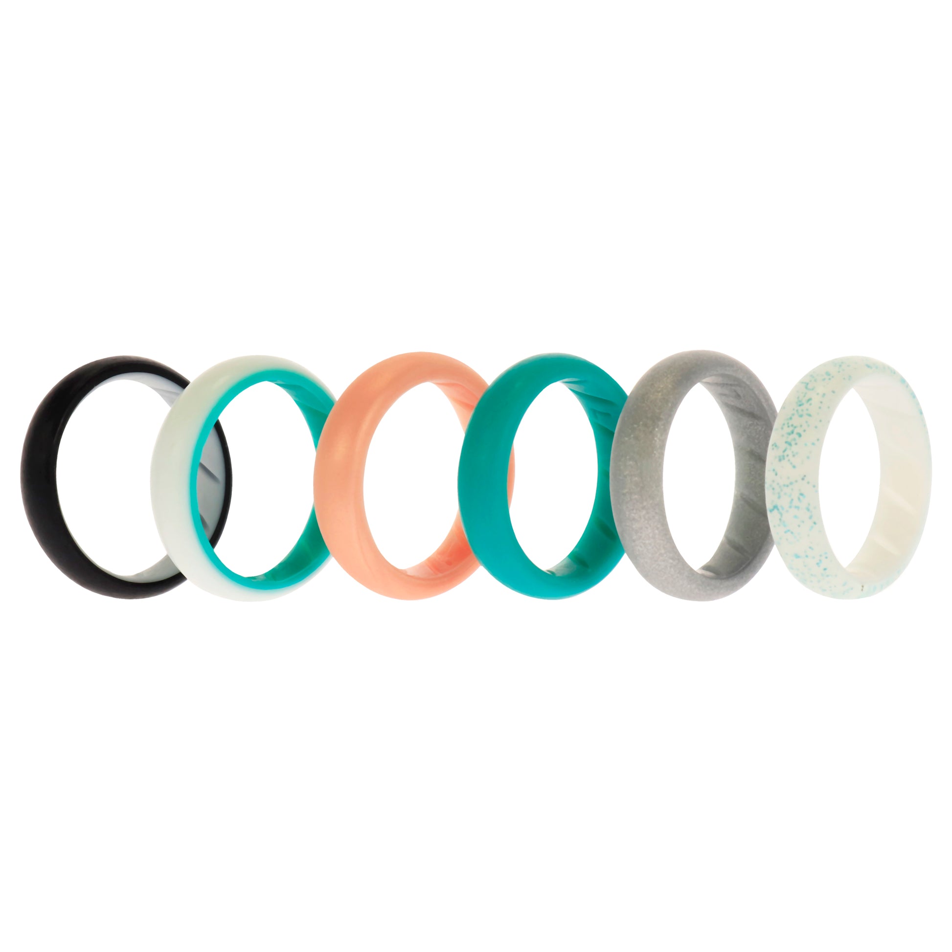 ROQ Silicone Wedding BR Solid Ring Set - Turquoise