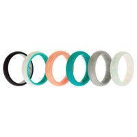 ROQ Silicone Wedding BR Solid Ring Set - Turquoise