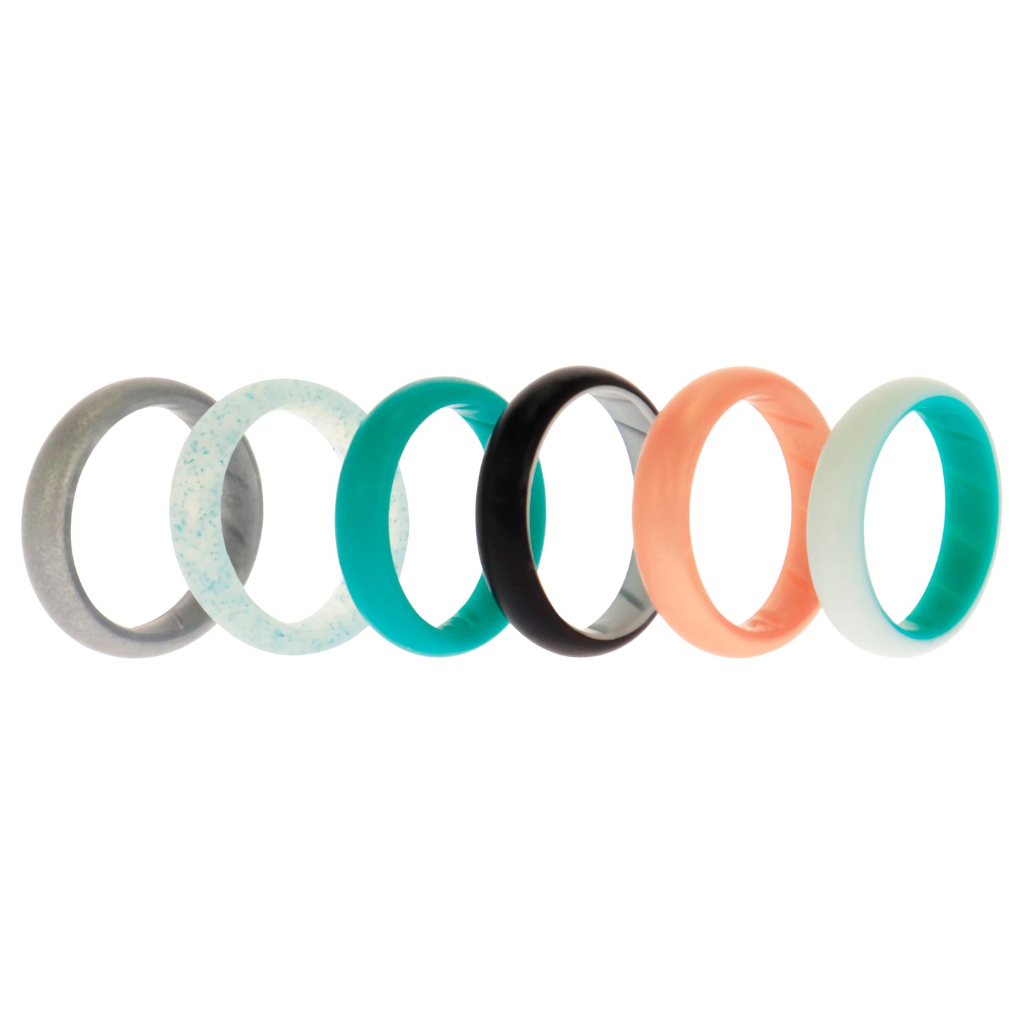 ROQ Silicone Wedding BR Solid Ring Set - Turquoise