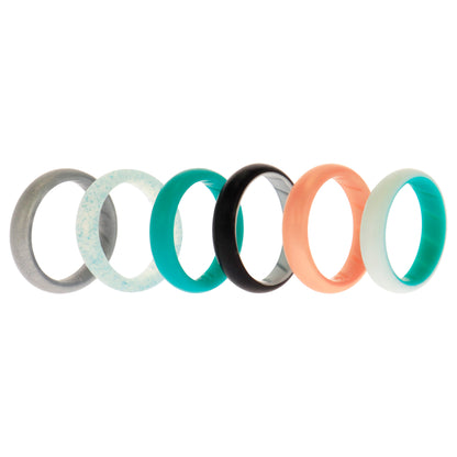 ROQ Silicone Wedding BR Solid Ring Set - Turquoise