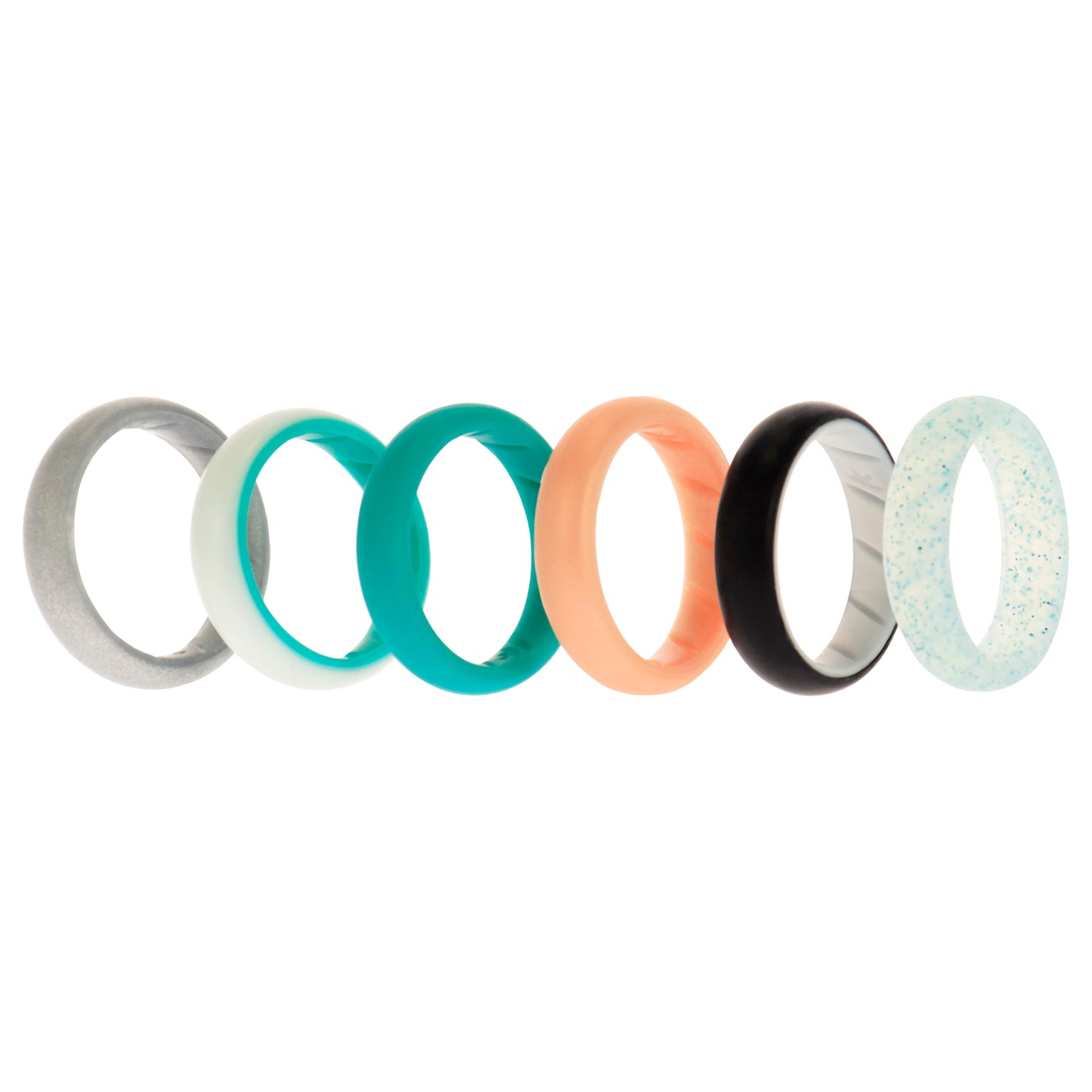ROQ Silicone Wedding BR Solid Ring Set - Turquoise
