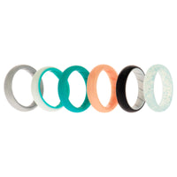 ROQ Silicone Wedding BR Solid Ring Set - Turquoise
