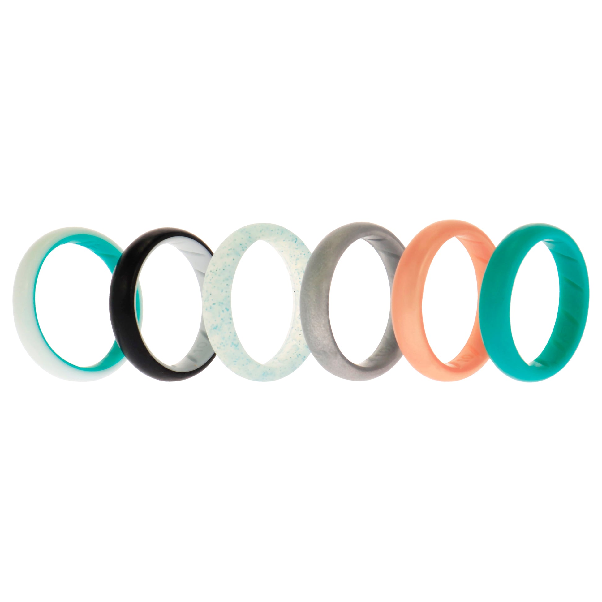 ROQ Silicone Wedding BR Solid Ring Set - Turquoise