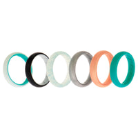 ROQ Silicone Wedding BR Solid Ring Set - Turquoise
