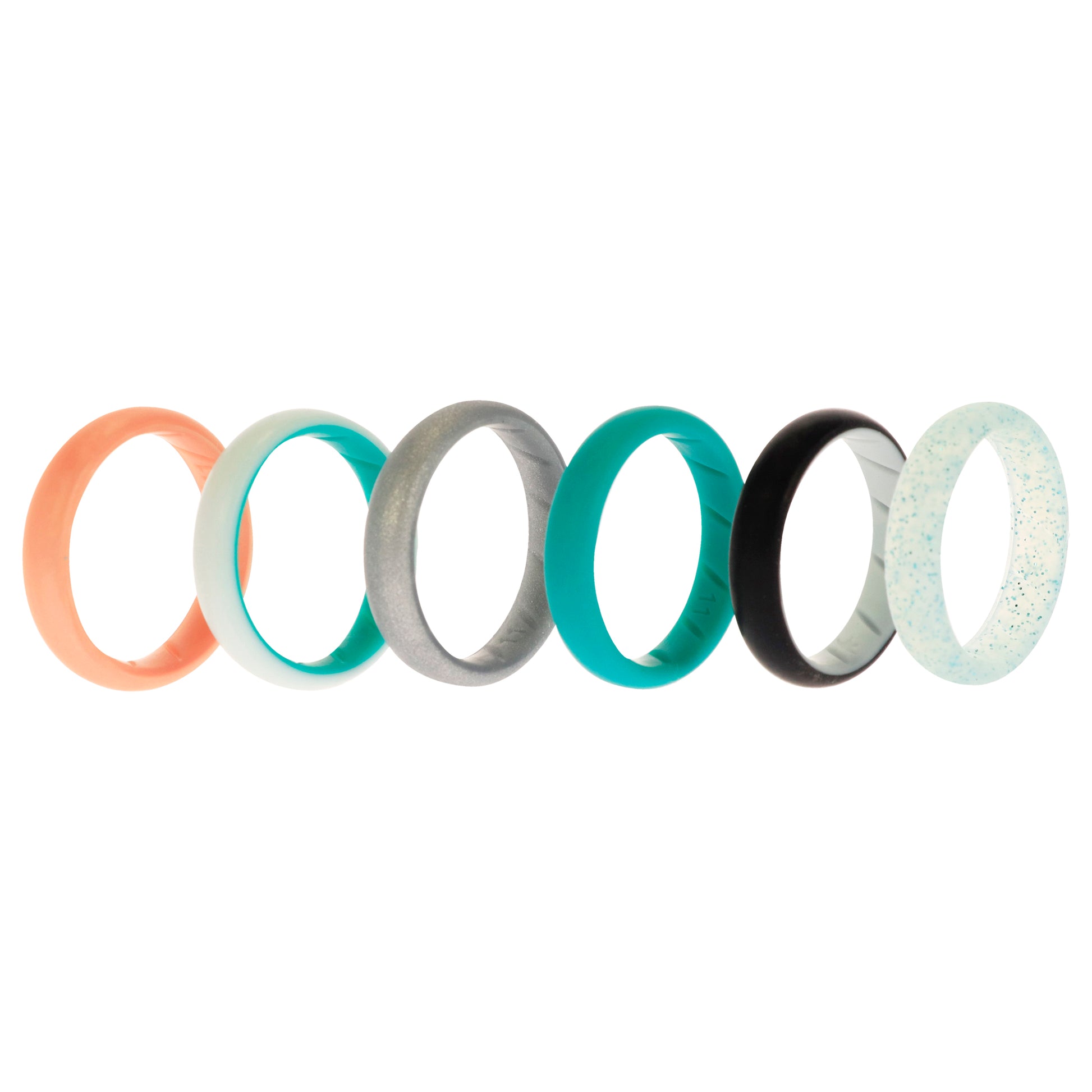 ROQ Silicone Wedding BR Solid Ring Set - Turquoise