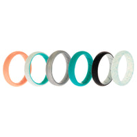 ROQ Silicone Wedding BR Solid Ring Set - Turquoise