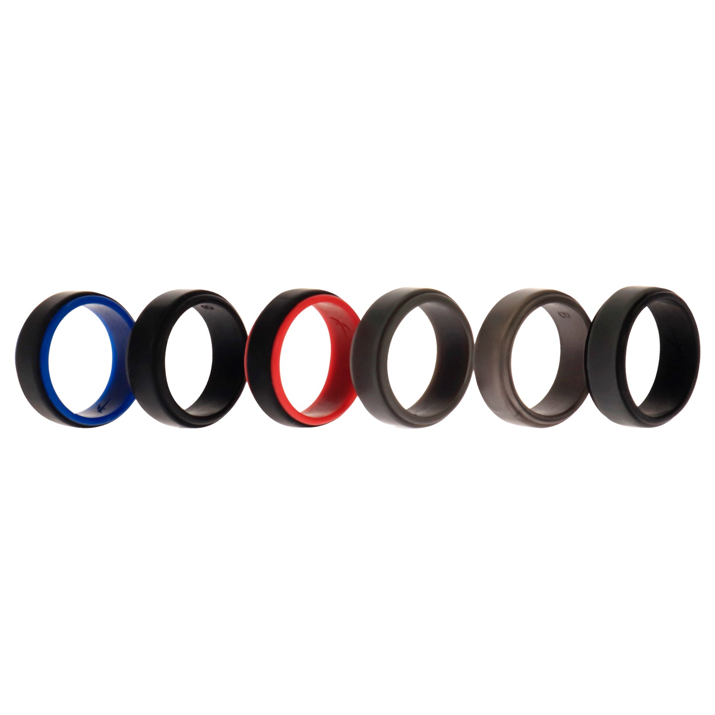 ROQ Silicone Wedding 2Layer Step Ring Set - Black