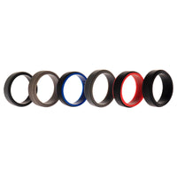 ROQ Silicone Wedding 2Layer Step Ring Set - Black