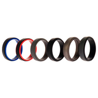 ROQ Silicone Wedding 2Layer Step Ring Set - Black