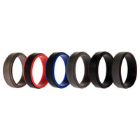 ROQ Silicone Wedding 2Layer Step Ring Set - Black