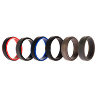 ROQ Silicone Wedding 2Layer Step Ring Set - Black