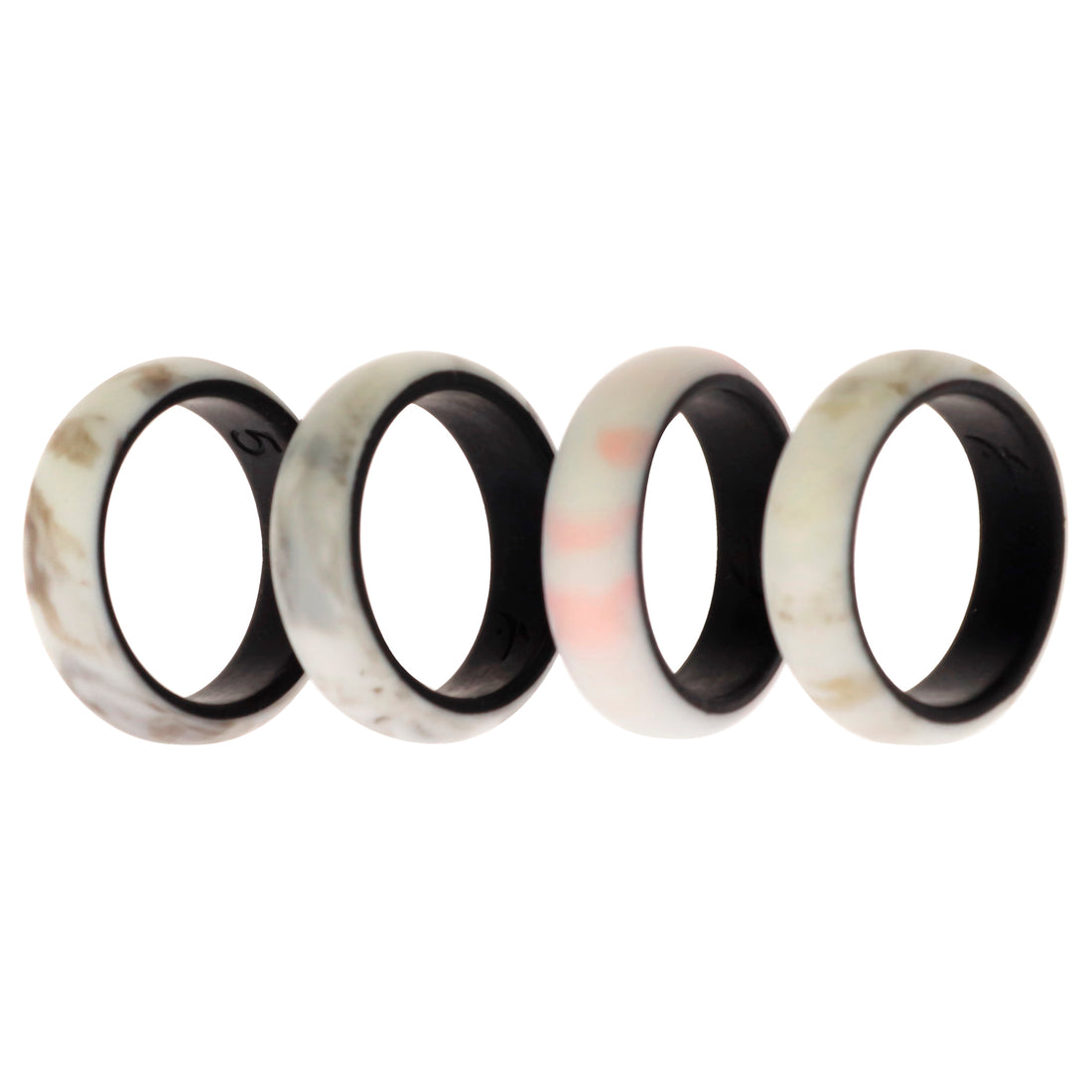 ROQ Silicone Wedding 2Layer Ring Set - Marbles
