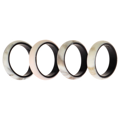 ROQ Silicone Wedding 2Layer Ring Set - Marbles