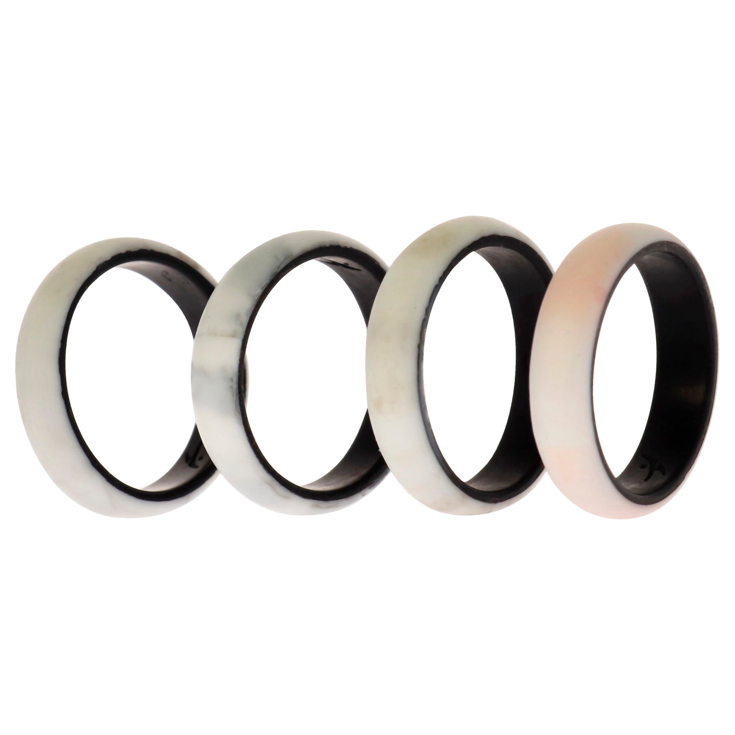 ROQ Silicone Wedding 2Layer Ring Set - Marbles