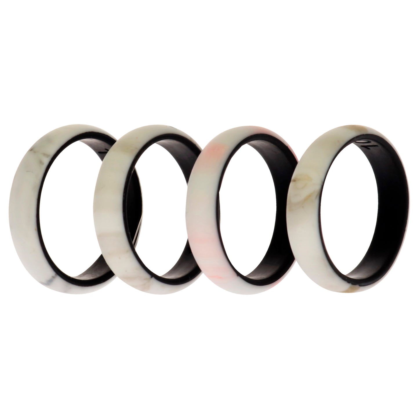 ROQ Silicone Wedding 2Layer Ring Set - Marbles
